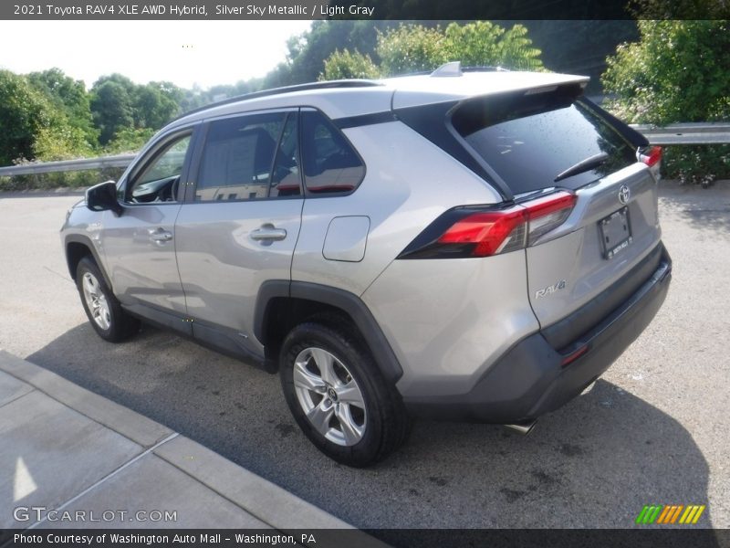 Silver Sky Metallic / Light Gray 2021 Toyota RAV4 XLE AWD Hybrid