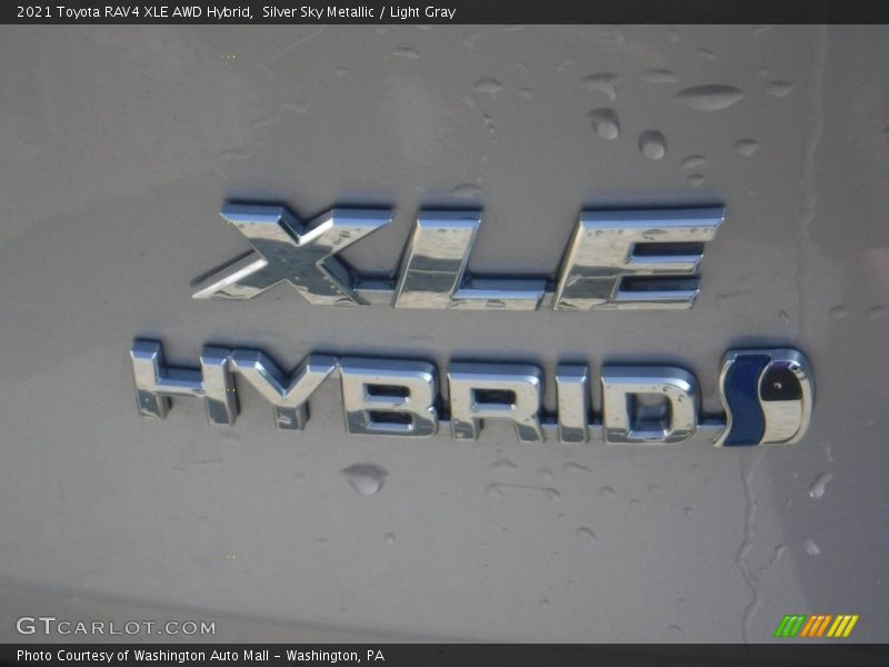 Silver Sky Metallic / Light Gray 2021 Toyota RAV4 XLE AWD Hybrid