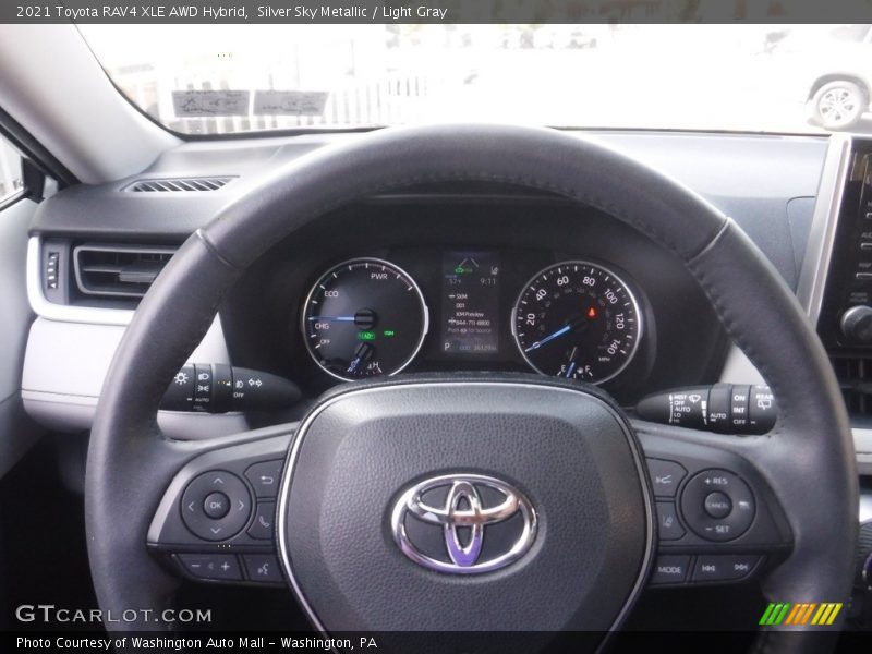 Silver Sky Metallic / Light Gray 2021 Toyota RAV4 XLE AWD Hybrid