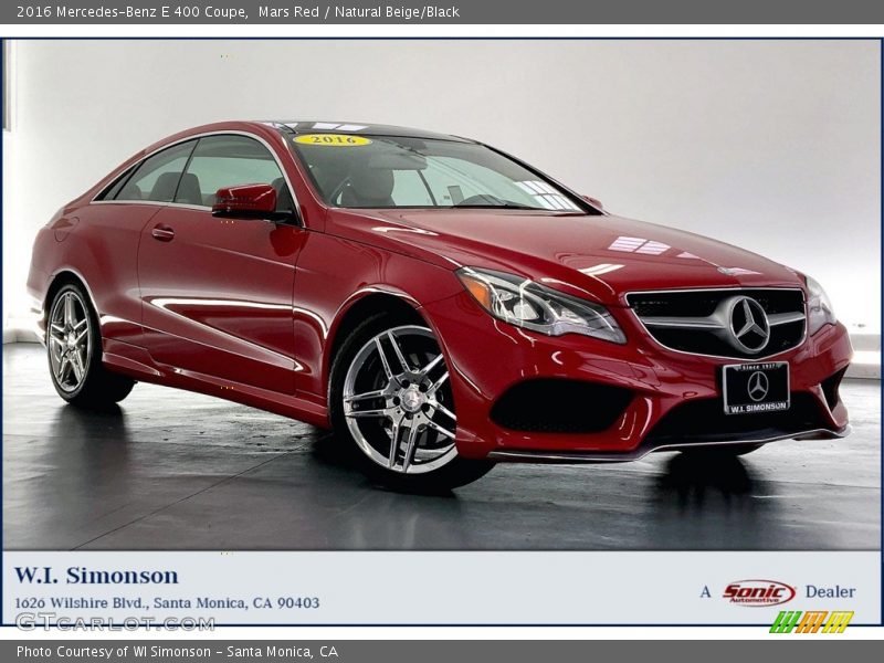 Mars Red / Natural Beige/Black 2016 Mercedes-Benz E 400 Coupe