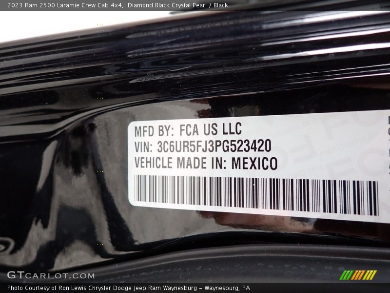 Diamond Black Crystal Pearl / Black 2023 Ram 2500 Laramie Crew Cab 4x4