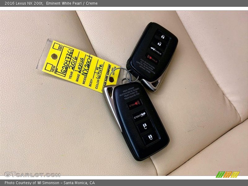 Keys of 2016 NX 200t