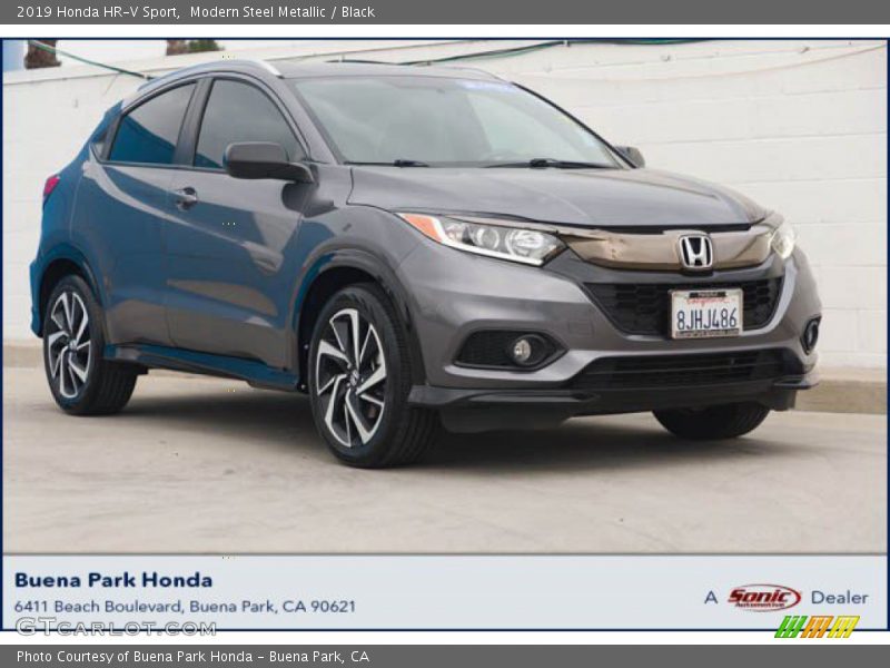Modern Steel Metallic / Black 2019 Honda HR-V Sport