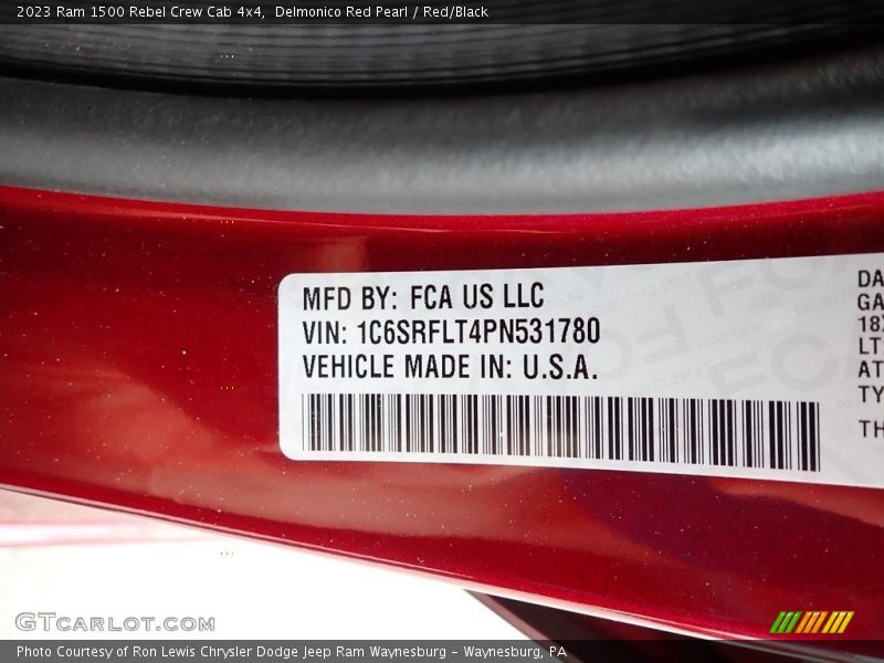 Delmonico Red Pearl / Red/Black 2023 Ram 1500 Rebel Crew Cab 4x4