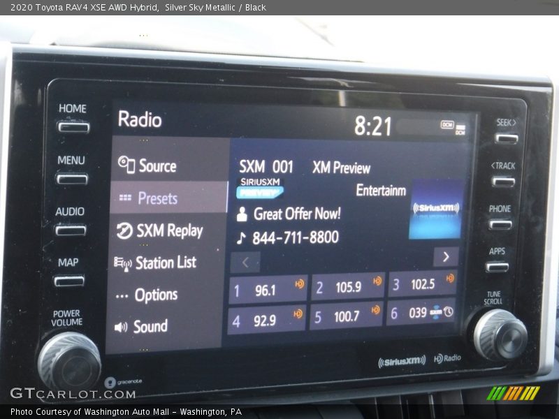 Silver Sky Metallic / Black 2020 Toyota RAV4 XSE AWD Hybrid