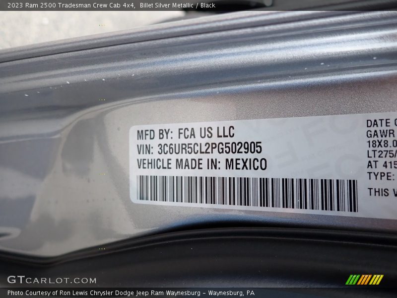 Billet Silver Metallic / Black 2023 Ram 2500 Tradesman Crew Cab 4x4