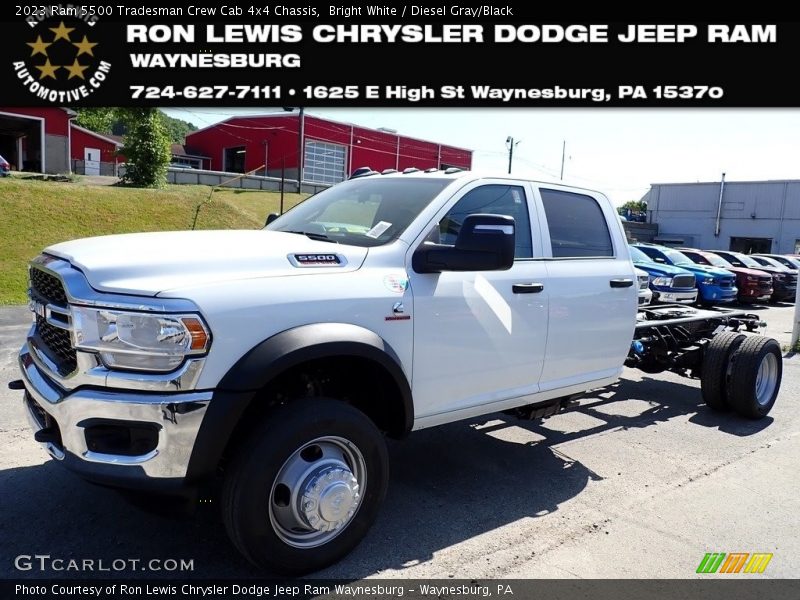 Bright White / Diesel Gray/Black 2023 Ram 5500 Tradesman Crew Cab 4x4 Chassis