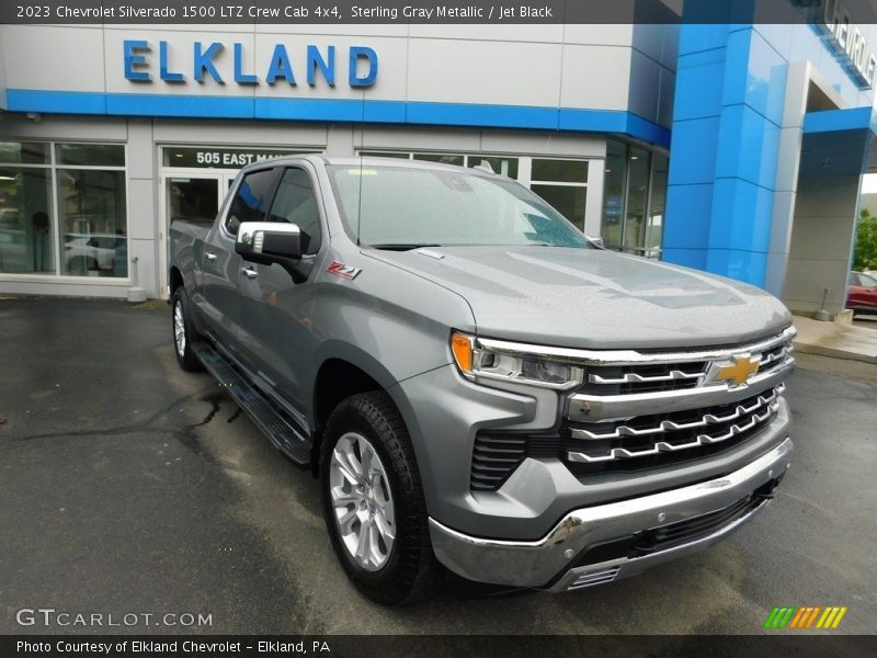 Sterling Gray Metallic / Jet Black 2023 Chevrolet Silverado 1500 LTZ Crew Cab 4x4