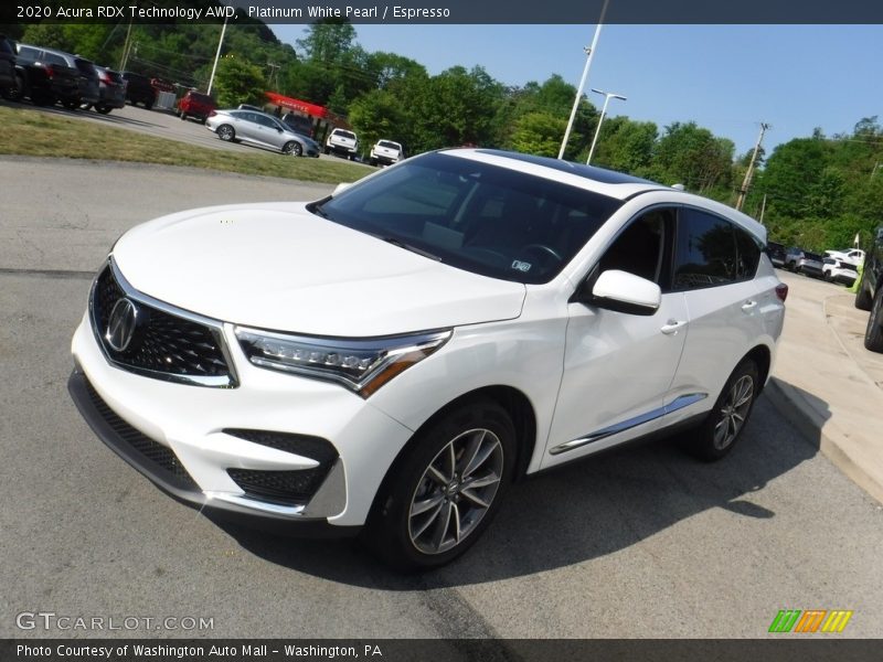 Platinum White Pearl / Espresso 2020 Acura RDX Technology AWD