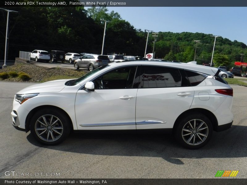 Platinum White Pearl / Espresso 2020 Acura RDX Technology AWD