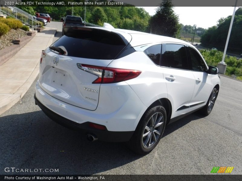 Platinum White Pearl / Espresso 2020 Acura RDX Technology AWD