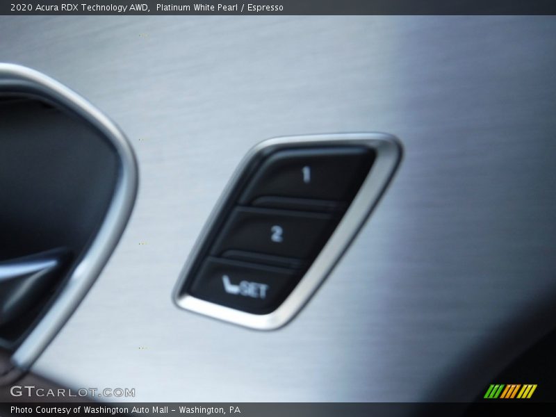 Platinum White Pearl / Espresso 2020 Acura RDX Technology AWD