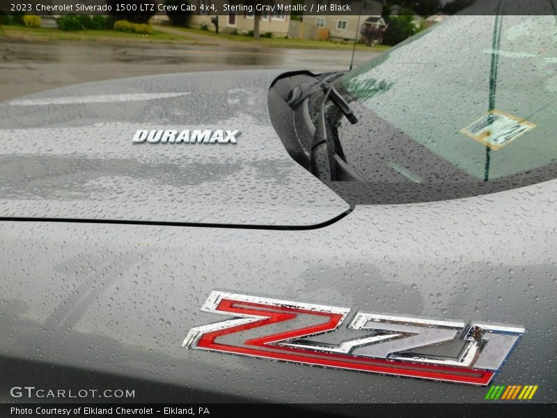 Sterling Gray Metallic / Jet Black 2023 Chevrolet Silverado 1500 LTZ Crew Cab 4x4