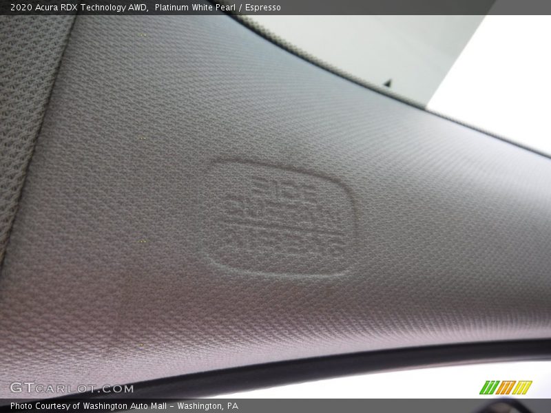 Platinum White Pearl / Espresso 2020 Acura RDX Technology AWD
