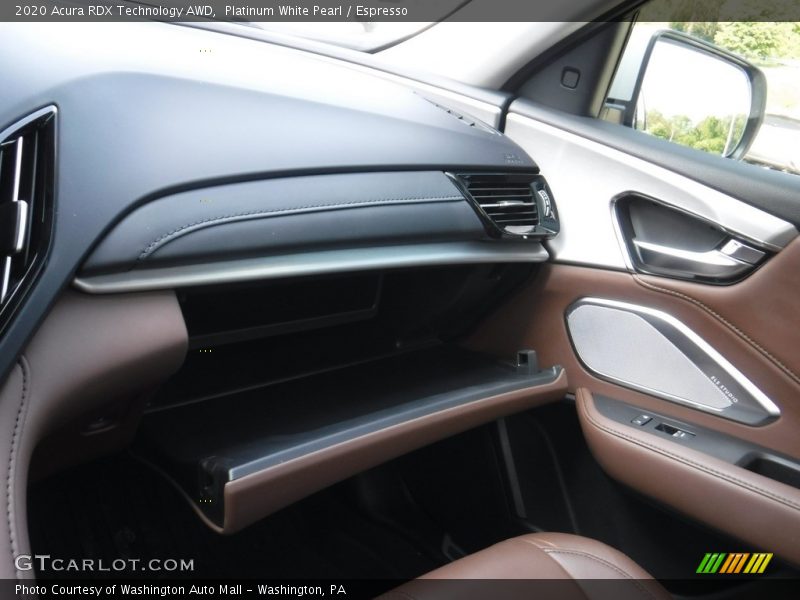 Platinum White Pearl / Espresso 2020 Acura RDX Technology AWD