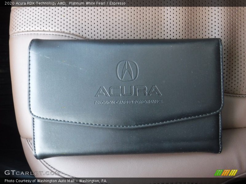 Platinum White Pearl / Espresso 2020 Acura RDX Technology AWD