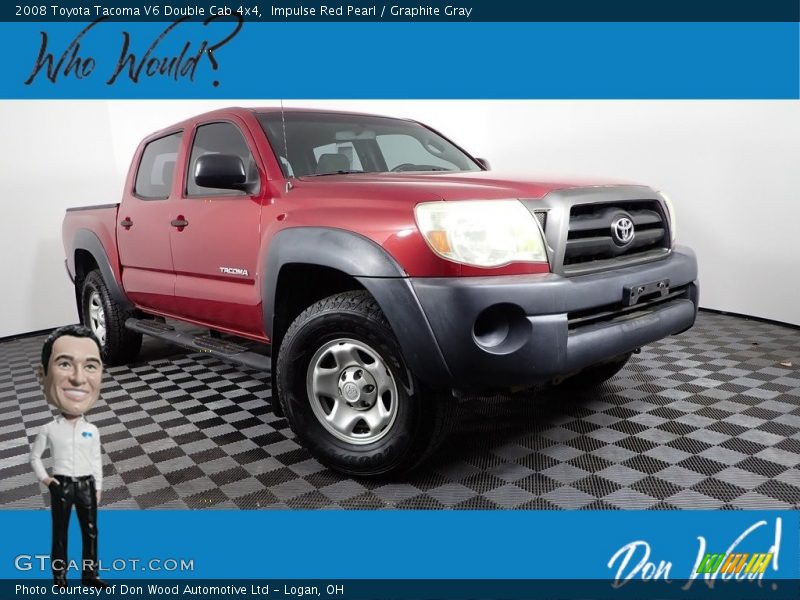 Impulse Red Pearl / Graphite Gray 2008 Toyota Tacoma V6 Double Cab 4x4