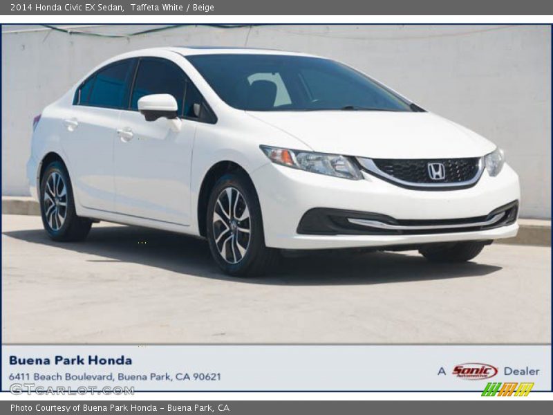 Taffeta White / Beige 2014 Honda Civic EX Sedan