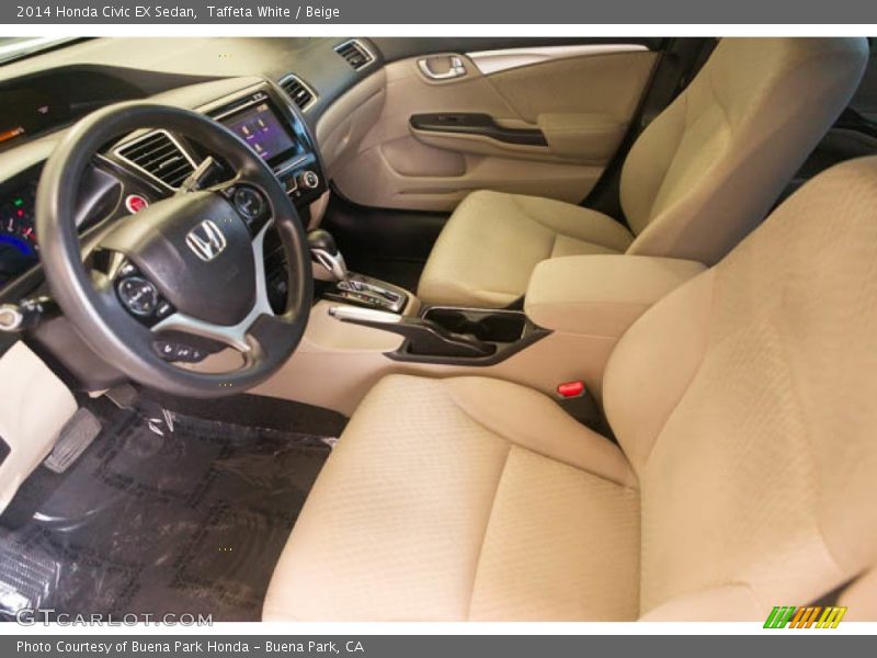 Taffeta White / Beige 2014 Honda Civic EX Sedan