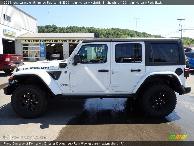 Bright White / 20th Anniversary Red/Black 2023 Jeep Wrangler Unlimited Rubicon 4XE 20th Anniversary Hybrid