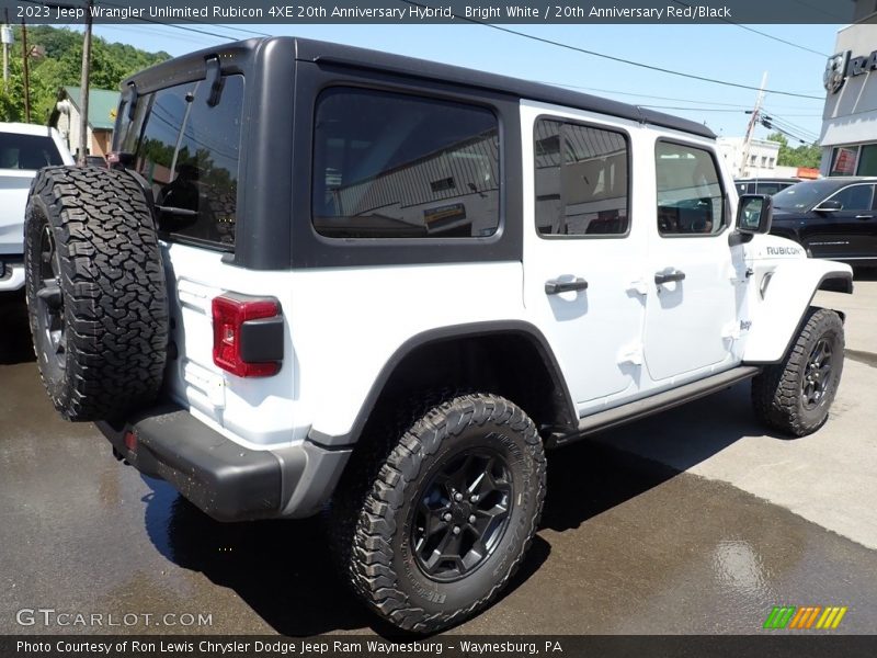 Bright White / 20th Anniversary Red/Black 2023 Jeep Wrangler Unlimited Rubicon 4XE 20th Anniversary Hybrid