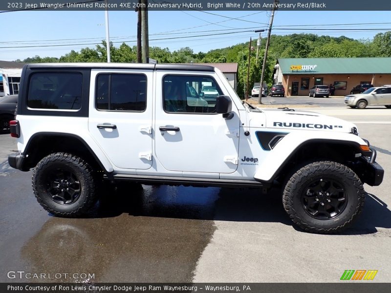 Bright White / 20th Anniversary Red/Black 2023 Jeep Wrangler Unlimited Rubicon 4XE 20th Anniversary Hybrid