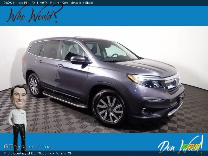 Modern Steel Metallic / Black 2020 Honda Pilot EX-L AWD