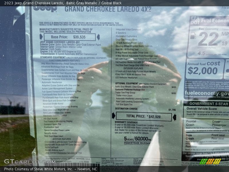  2023 Grand Cherokee Laredo Window Sticker