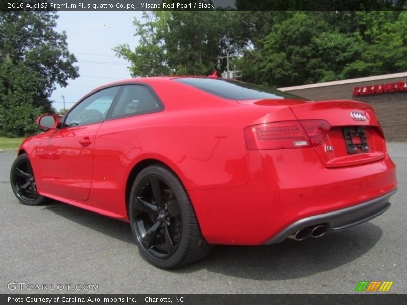 Misano Red Pearl / Black 2016 Audi S5 Premium Plus quattro Coupe