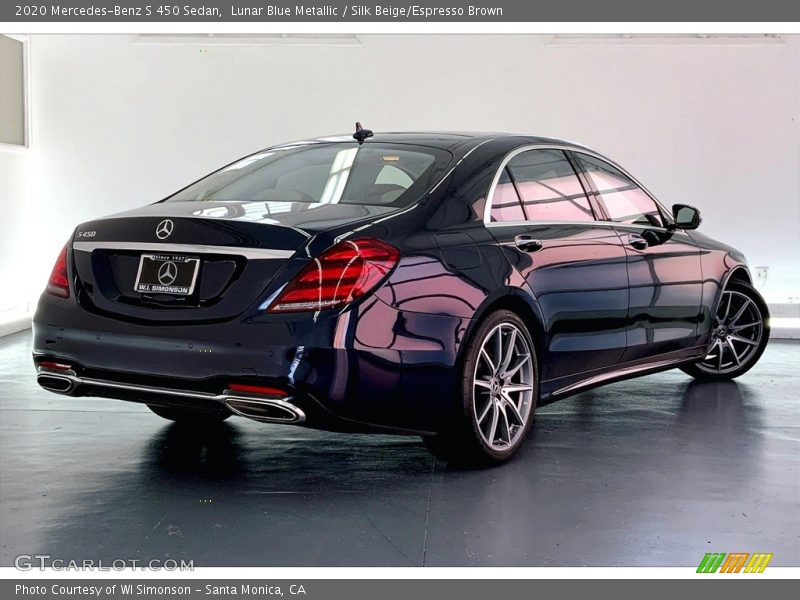 Lunar Blue Metallic / Silk Beige/Espresso Brown 2020 Mercedes-Benz S 450 Sedan