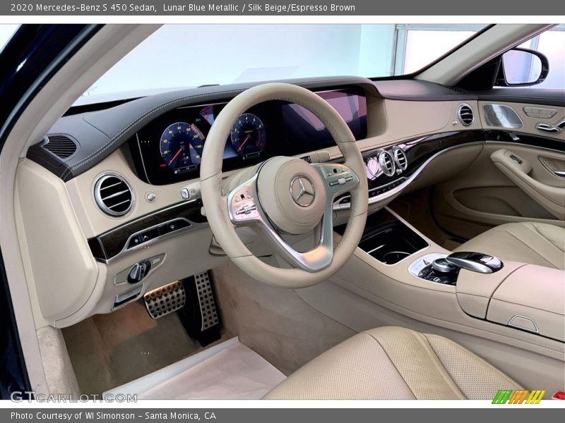 Lunar Blue Metallic / Silk Beige/Espresso Brown 2020 Mercedes-Benz S 450 Sedan