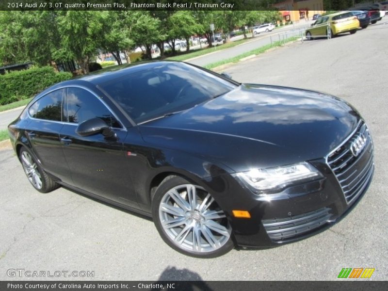 Phantom Black Pearl / Titanium Gray 2014 Audi A7 3.0T quattro Premium Plus