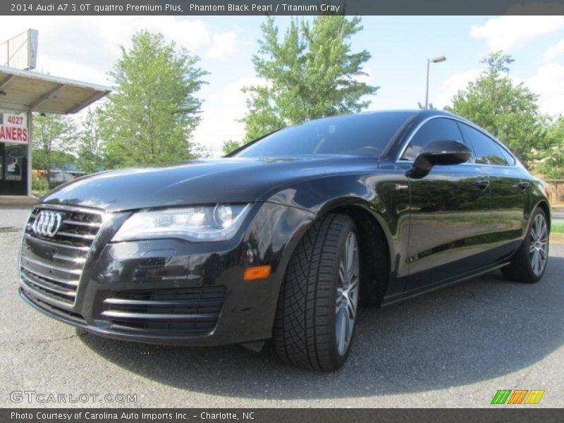 Phantom Black Pearl / Titanium Gray 2014 Audi A7 3.0T quattro Premium Plus