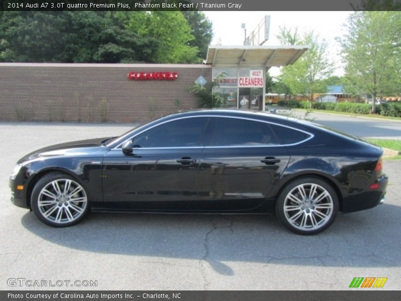 Phantom Black Pearl / Titanium Gray 2014 Audi A7 3.0T quattro Premium Plus