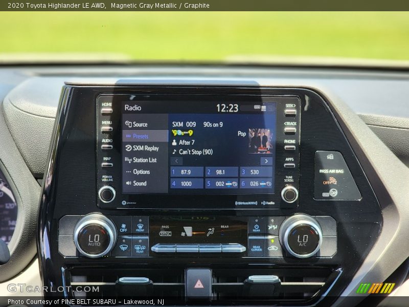 Controls of 2020 Highlander LE AWD