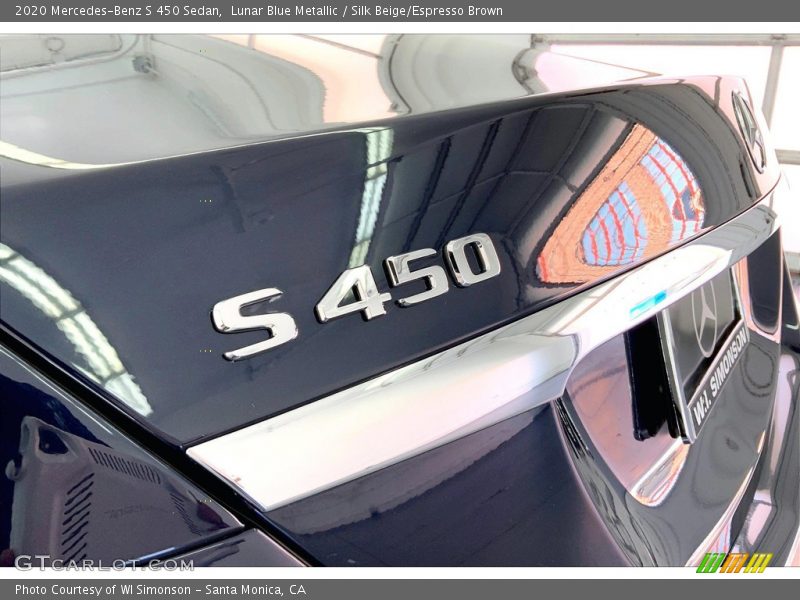 Lunar Blue Metallic / Silk Beige/Espresso Brown 2020 Mercedes-Benz S 450 Sedan
