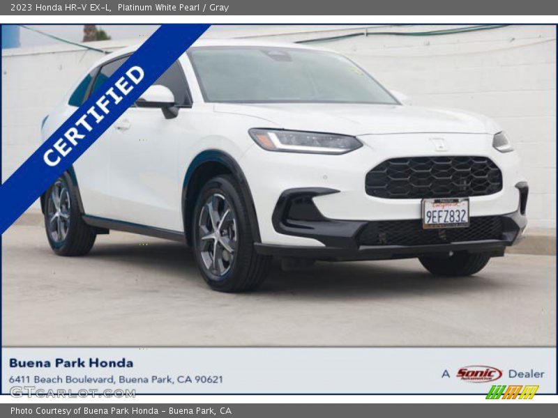 Platinum White Pearl / Gray 2023 Honda HR-V EX-L