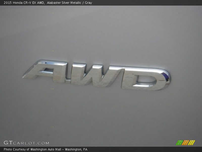 Alabaster Silver Metallic / Gray 2015 Honda CR-V EX AWD