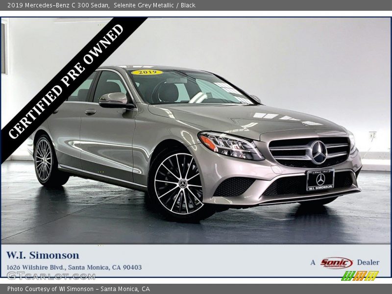 Selenite Grey Metallic / Black 2019 Mercedes-Benz C 300 Sedan