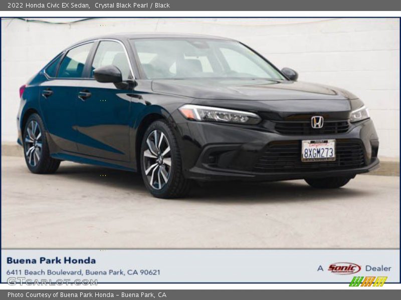 Crystal Black Pearl / Black 2022 Honda Civic EX Sedan