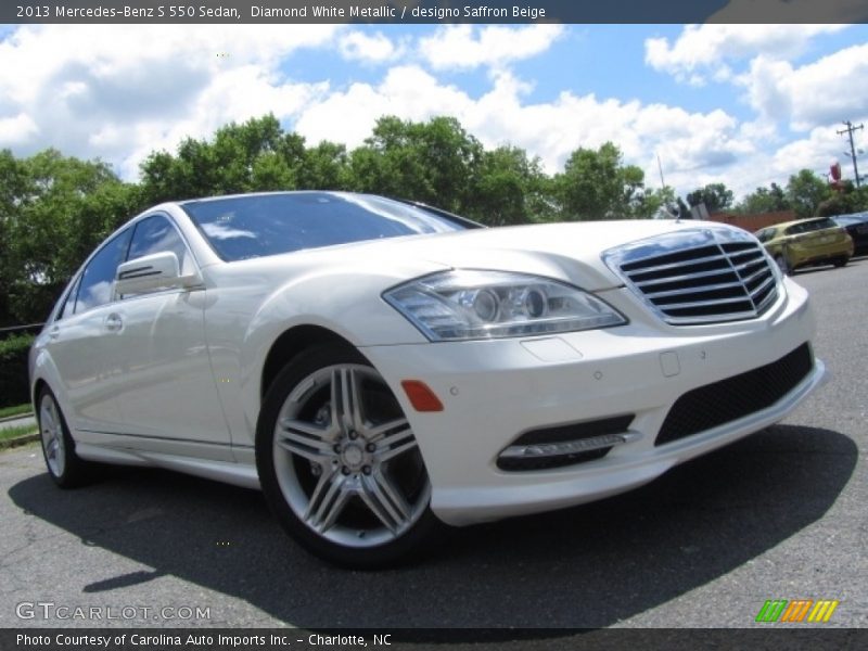 Diamond White Metallic / designo Saffron Beige 2013 Mercedes-Benz S 550 Sedan