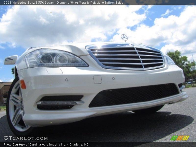 Diamond White Metallic / designo Saffron Beige 2013 Mercedes-Benz S 550 Sedan