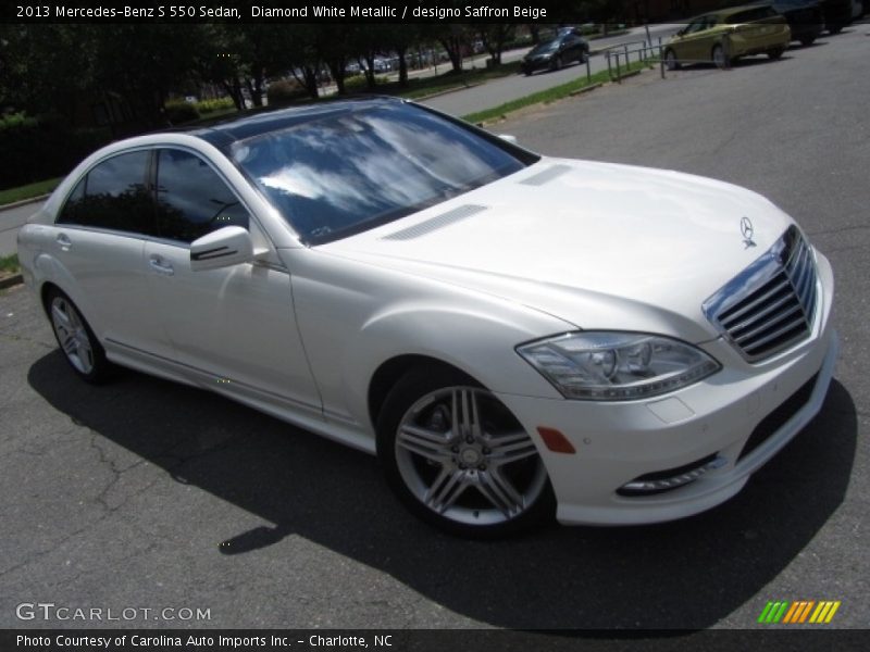 Diamond White Metallic / designo Saffron Beige 2013 Mercedes-Benz S 550 Sedan