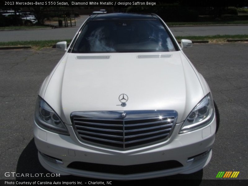 Diamond White Metallic / designo Saffron Beige 2013 Mercedes-Benz S 550 Sedan