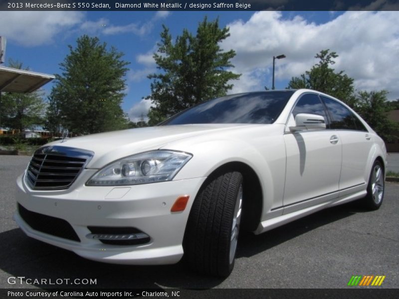 Diamond White Metallic / designo Saffron Beige 2013 Mercedes-Benz S 550 Sedan
