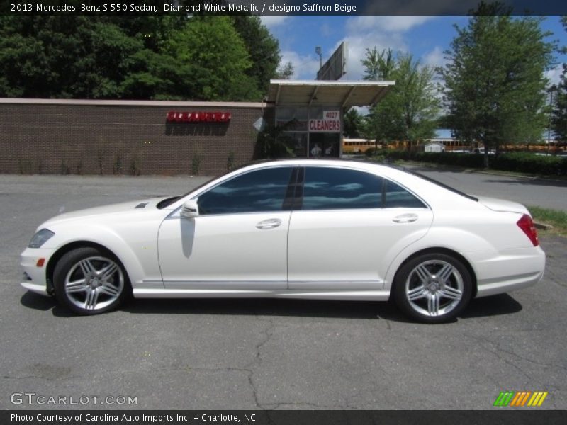Diamond White Metallic / designo Saffron Beige 2013 Mercedes-Benz S 550 Sedan