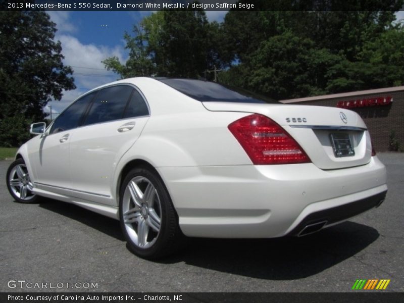 Diamond White Metallic / designo Saffron Beige 2013 Mercedes-Benz S 550 Sedan