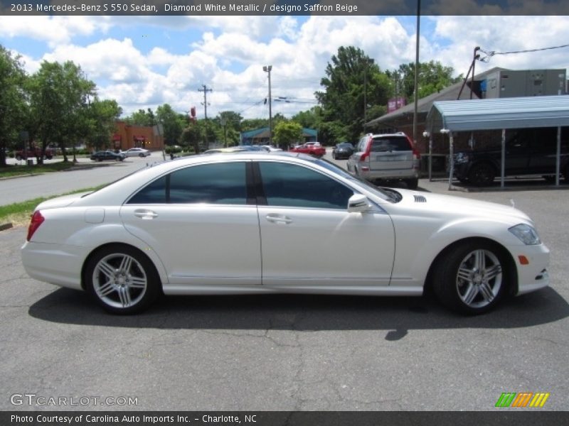 Diamond White Metallic / designo Saffron Beige 2013 Mercedes-Benz S 550 Sedan