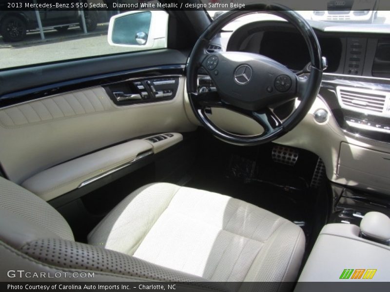 Diamond White Metallic / designo Saffron Beige 2013 Mercedes-Benz S 550 Sedan