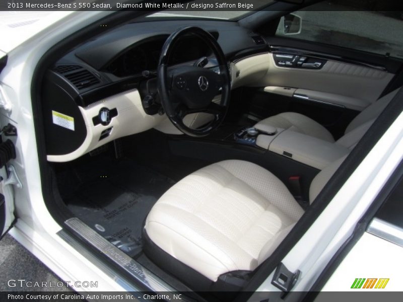 Diamond White Metallic / designo Saffron Beige 2013 Mercedes-Benz S 550 Sedan